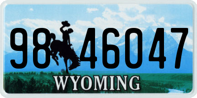 WY license plate 9846047
