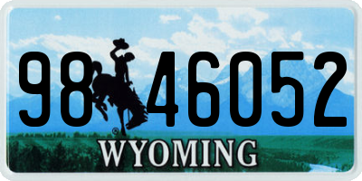 WY license plate 9846052