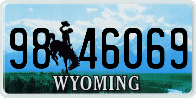 WY license plate 9846069