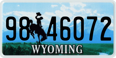 WY license plate 9846072