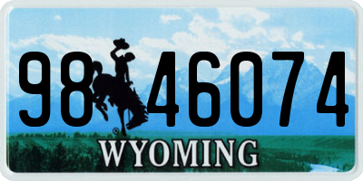 WY license plate 9846074
