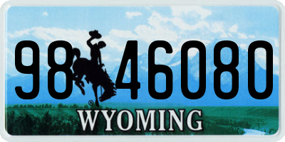 WY license plate 9846080