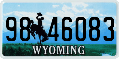 WY license plate 9846083