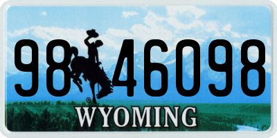 WY license plate 9846098