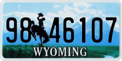 WY license plate 9846107