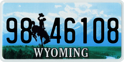 WY license plate 9846108