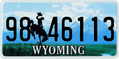 WY license plate 9846113