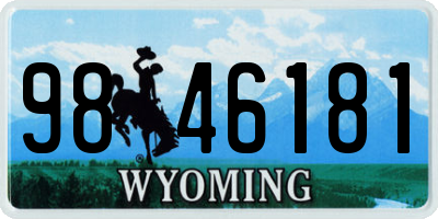 WY license plate 9846181