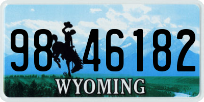 WY license plate 9846182