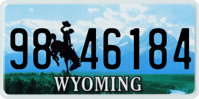 WY license plate 9846184