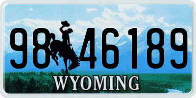 WY license plate 9846189
