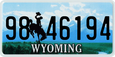 WY license plate 9846194