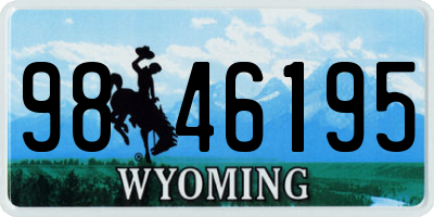 WY license plate 9846195