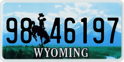 WY license plate 9846197