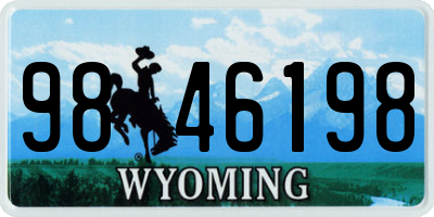 WY license plate 9846198