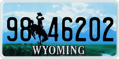WY license plate 9846202