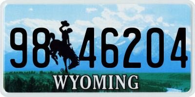 WY license plate 9846204