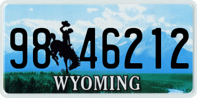 WY license plate 9846212