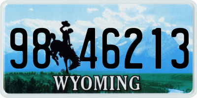 WY license plate 9846213