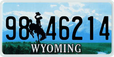 WY license plate 9846214