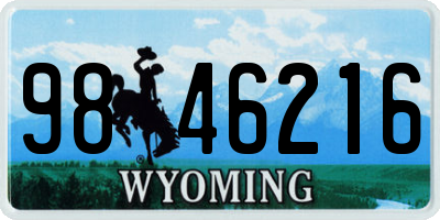 WY license plate 9846216