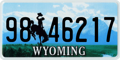 WY license plate 9846217