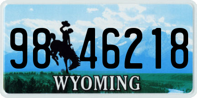 WY license plate 9846218