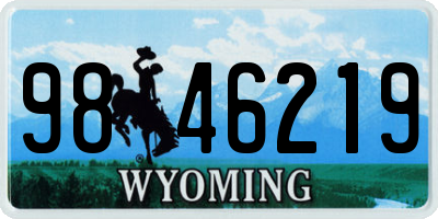 WY license plate 9846219