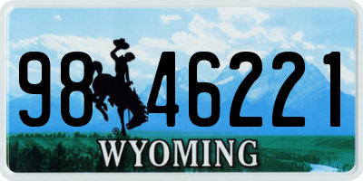 WY license plate 9846221