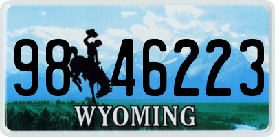WY license plate 9846223