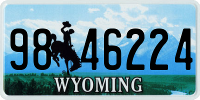 WY license plate 9846224