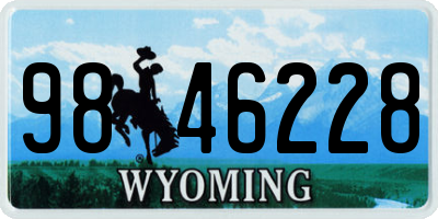 WY license plate 9846228