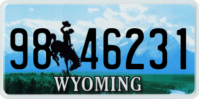 WY license plate 9846231