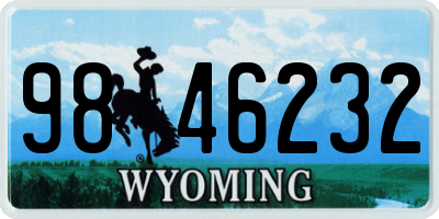WY license plate 9846232