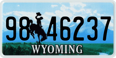 WY license plate 9846237