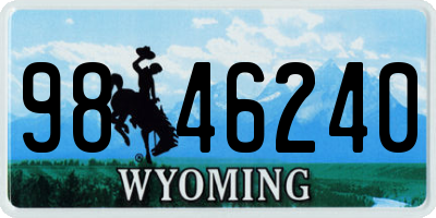 WY license plate 9846240