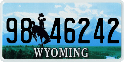 WY license plate 9846242