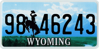 WY license plate 9846243