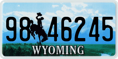 WY license plate 9846245