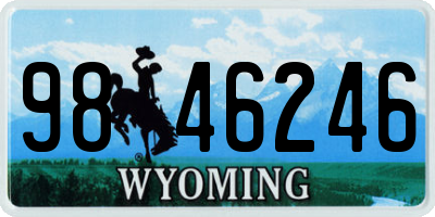 WY license plate 9846246