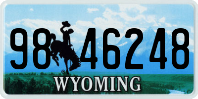 WY license plate 9846248
