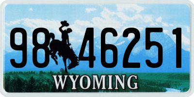 WY license plate 9846251