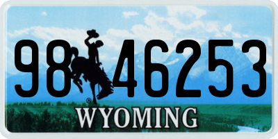 WY license plate 9846253
