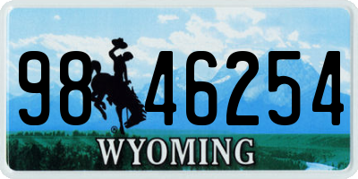 WY license plate 9846254