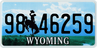 WY license plate 9846259