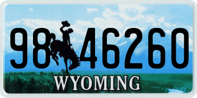WY license plate 9846260
