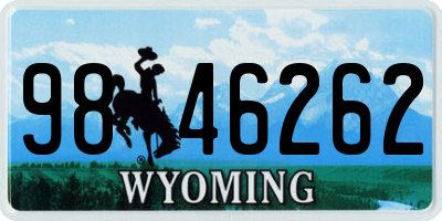 WY license plate 9846262