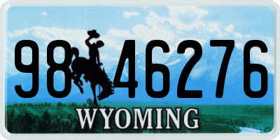 WY license plate 9846276