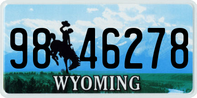 WY license plate 9846278