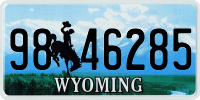WY license plate 9846285